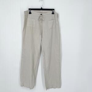 Johnny Was Women's NEW Regular Fit Pants Front Button Drawstring NEW Sz S Gray